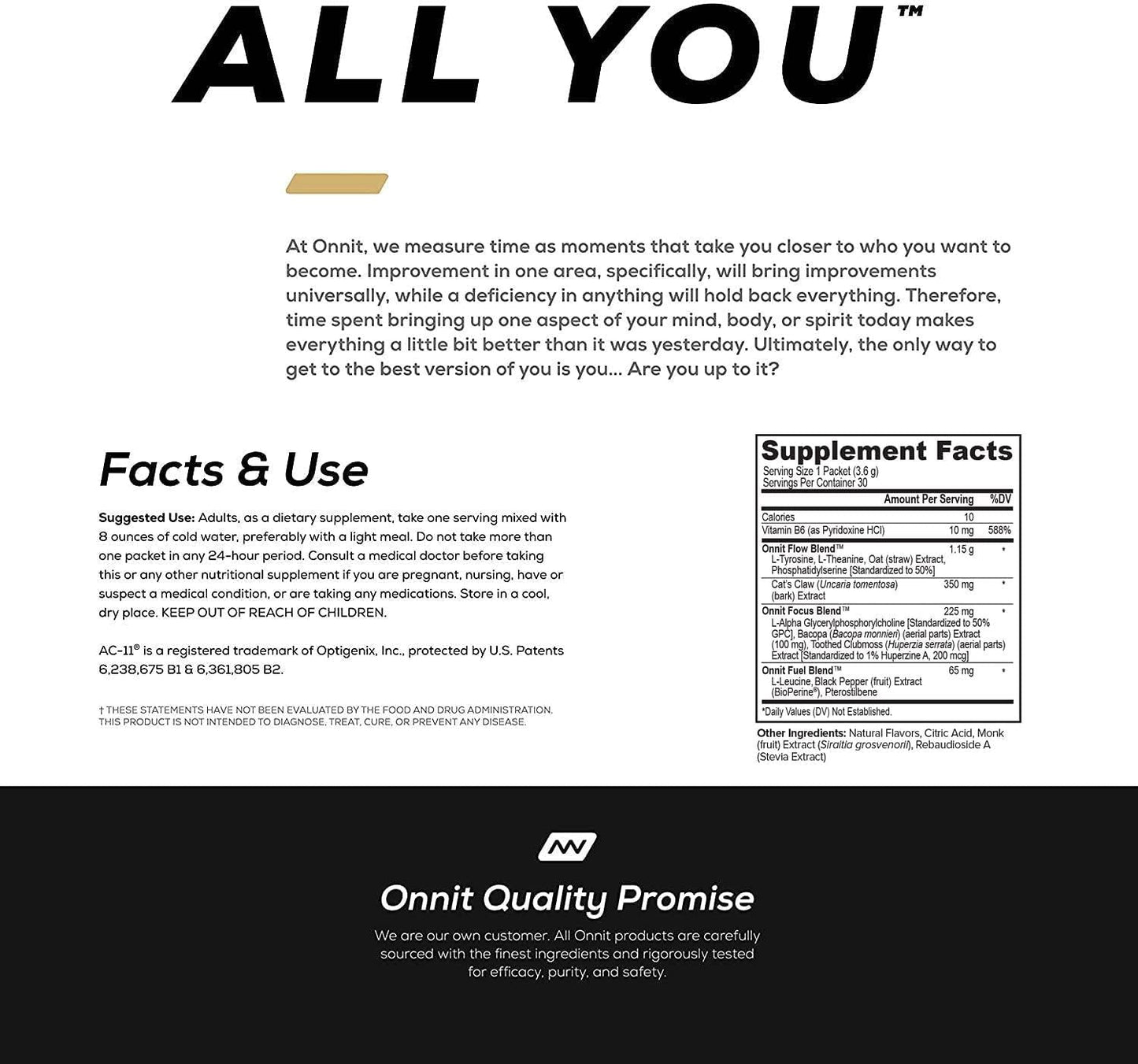 ONNIT Alpha Brain Instant - Coconut Lime Flavor - Nootropic Brain Booster Memory Supplement - Brain Support for Focus, Energy and Clarity - Alpha GPC Choline, Cats Claw, L-Theanine, Bacopa - 30ct