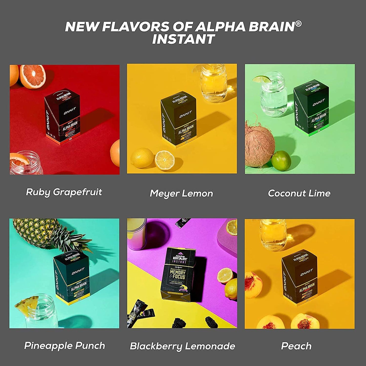 ONNIT Alpha Brain Instant - Coconut Lime Flavor - Nootropic Brain Booster Memory Supplement - Brain Support for Focus, Energy and Clarity - Alpha GPC Choline, Cats Claw, L-Theanine, Bacopa - 30ct