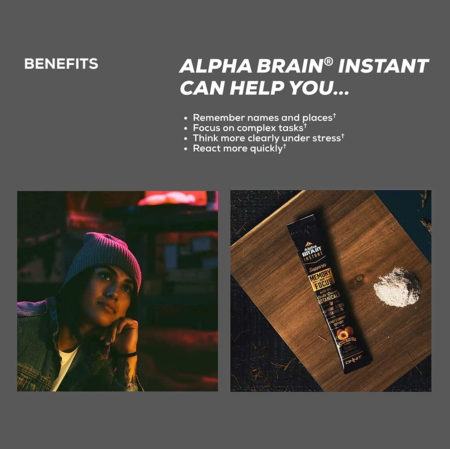 ONNIT Alpha Brain Instant - Coconut Lime Flavor - Nootropic Brain Booster Memory Supplement - Brain Support for Focus, Energy and Clarity - Alpha GPC Choline, Cats Claw, L-Theanine, Bacopa - 30ct