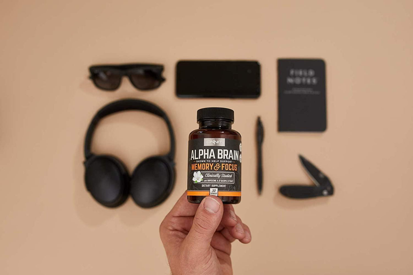 ONNIT Nootropic + Sports Nutrition Stack - Alpha Brain (90ct) + Grass Fed Whey Protein (Vanilla)