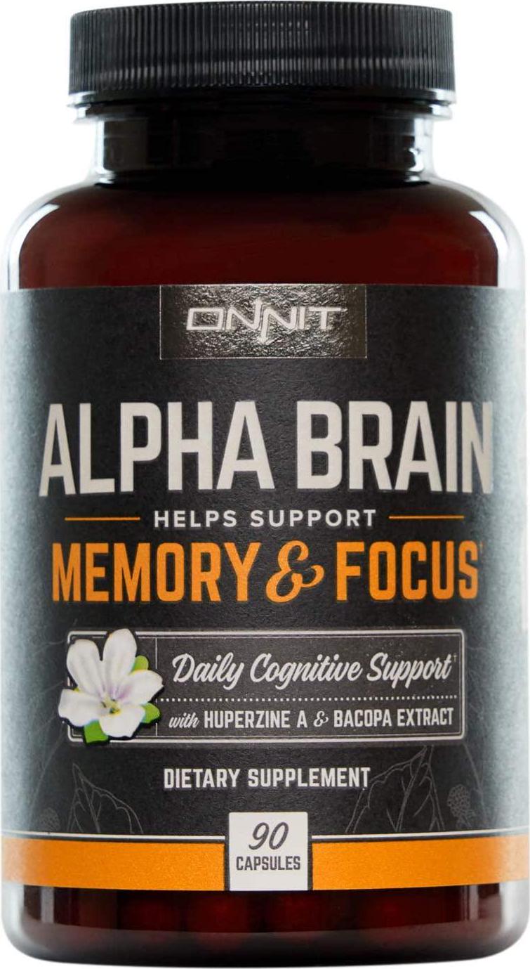 ONNIT Nootropic + Sports Nutrition Stack - Alpha Brain (90ct) + Grass Fed Whey Protein (Vanilla)