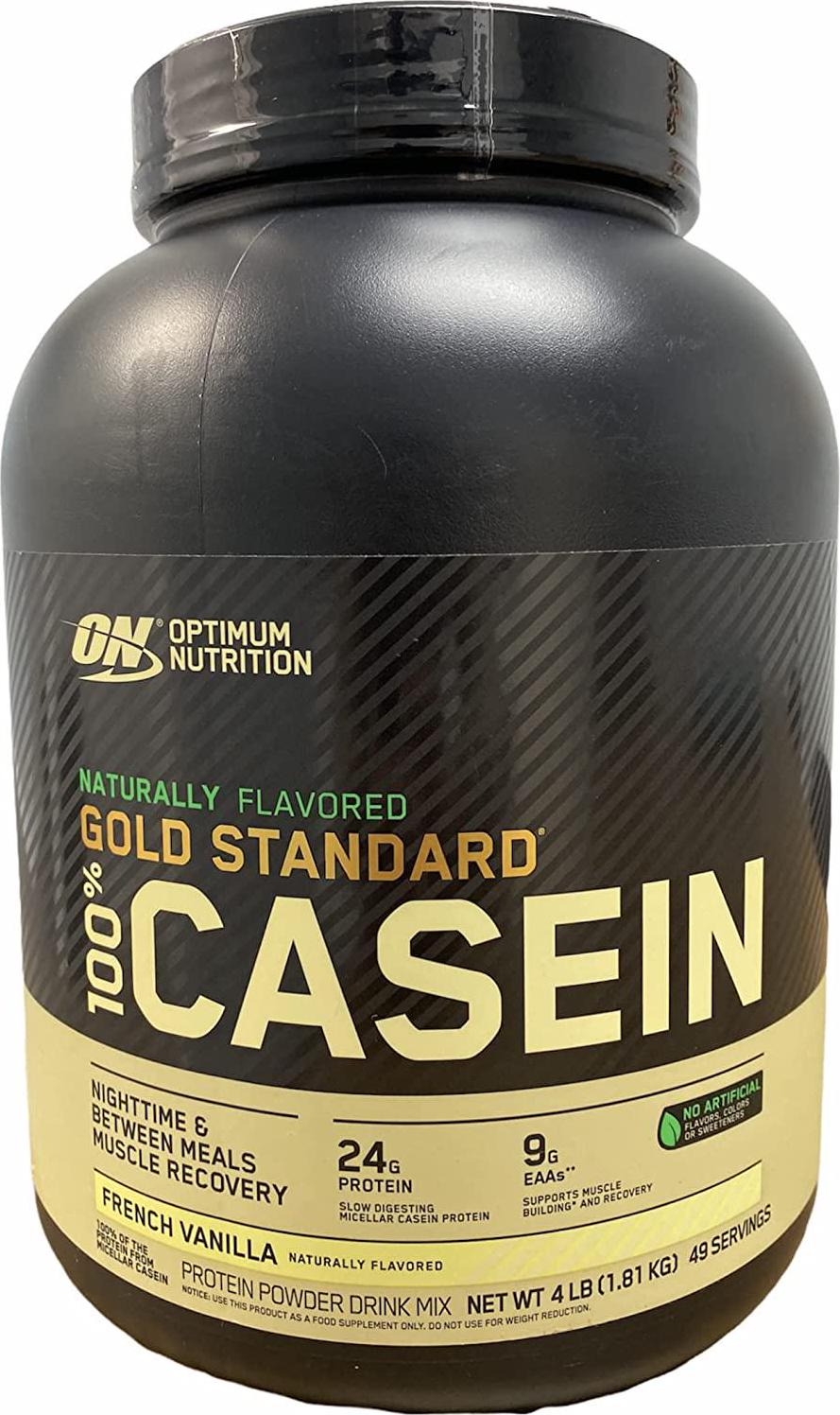 OPTIMUM NUTRITION Gold Standard 100% Casein Protein Powder, Naturally Flavored French Vanilla, 1.81 kg (Pack of 1), 1031836