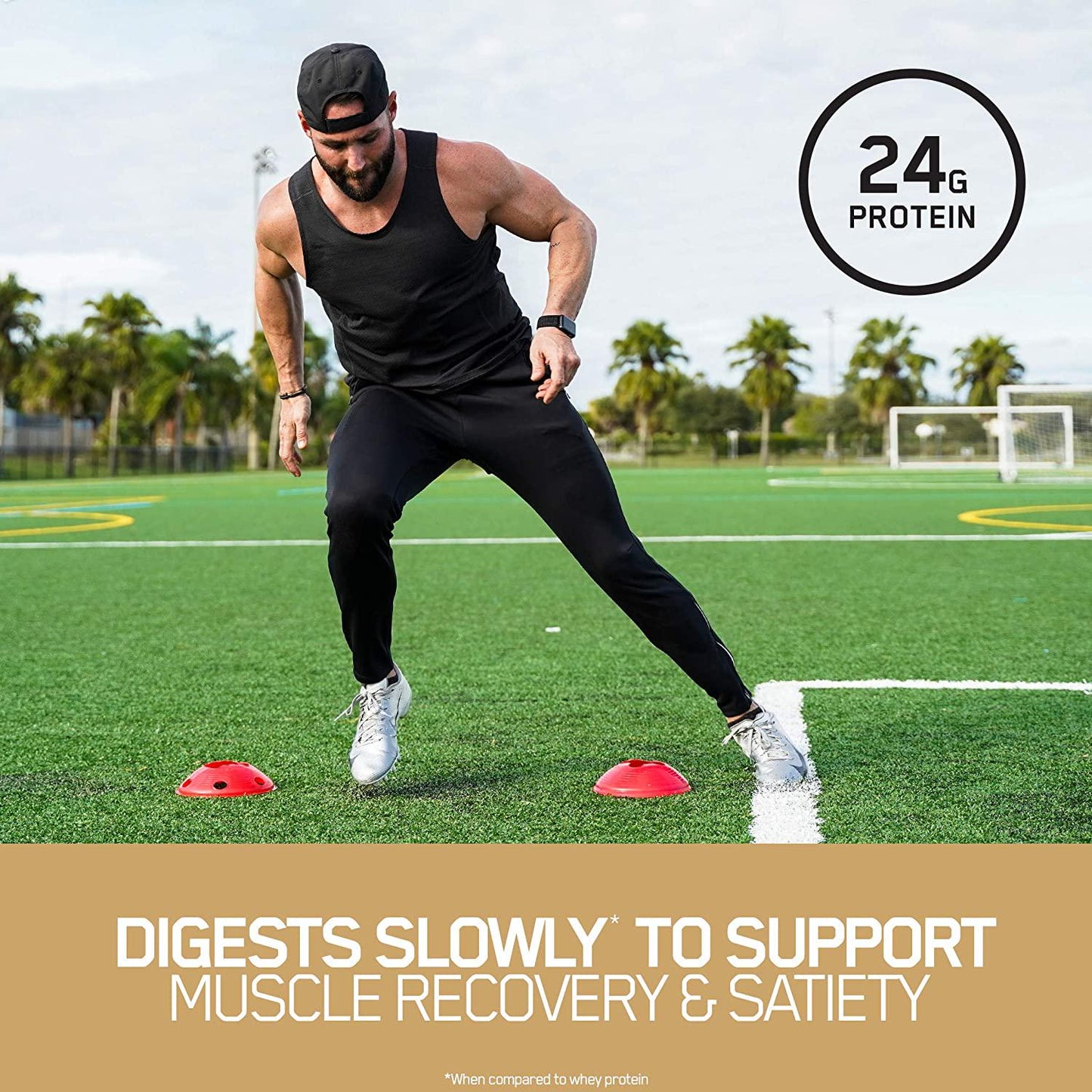 OPTIMUM NUTRITION Gold Standard 100% Casein Protein Powder, Naturally Flavored French Vanilla, 1.81 kg (Pack of 1), 1031836