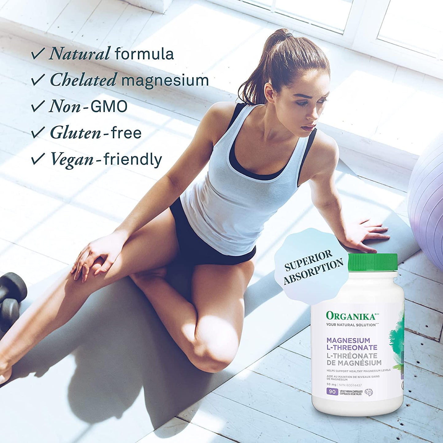 ORGANIKA Magnesium L-Threonate 90 Count, 90 CT
