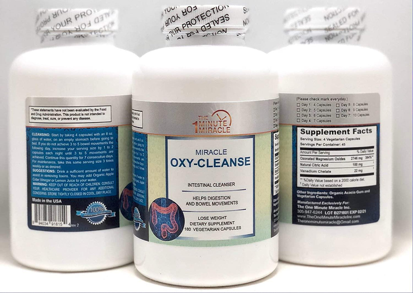 OXY-Cleanse - Colon Cleanser - Super Value 180 Capsules