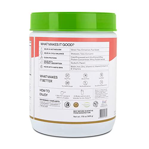 OZiva Protein and Herbs for Women | Protein Powder for Weight Control, Better Metabolism and Hormonal Balance | with 23g Whey Protein, Ayurvedic Herbs and Vitamins, Certified Clean,500 g,Vanilla Almond