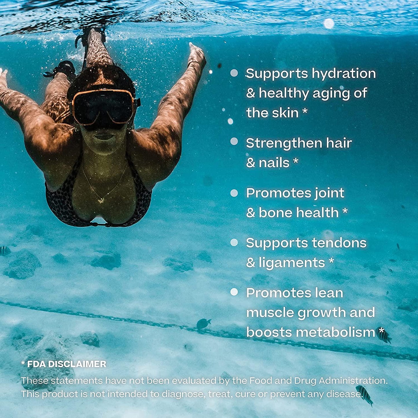 Oceancoll Marine Collagen Powder with Vitamins B6, B12, C, D3, Zinc and Chlorella | Immune Support Supplement | Marine Collagen Peptides | Amino acids for Skin, Hair and Nails | 11.64 oz | 60 doses