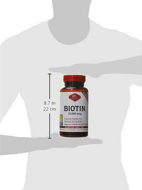 Olympian Labs Biotin Supplement Maximum Strength 10,000 mcg, 60 Count