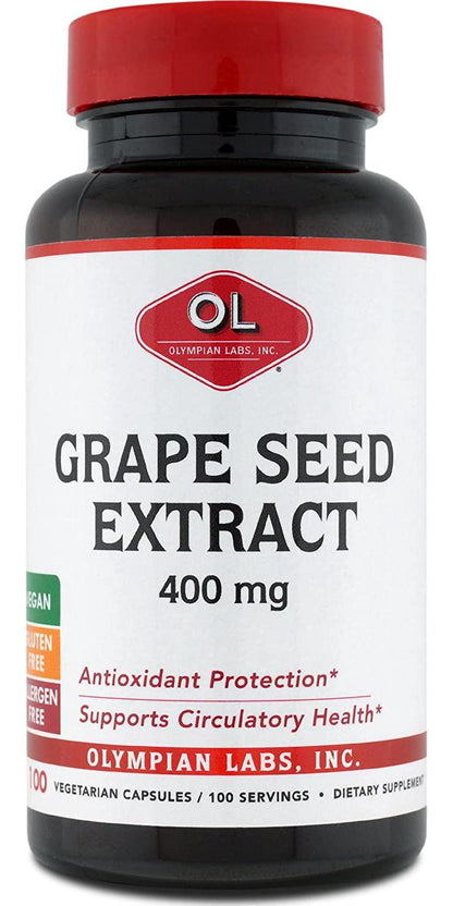 Olympian Labs Grape Seed Extract 400mg, 100 capsules bottle