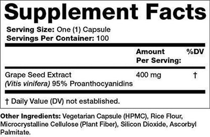 Olympian Labs Grape Seed Extract 400mg, 100 capsules bottle