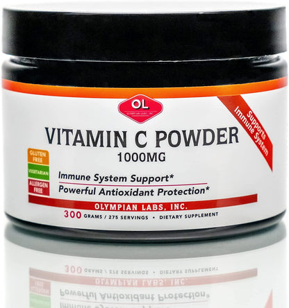 Olympian Labs Vitamin C Powder | Supports Immune System | Natural Antihistamine | 1000mg - 300 Gram