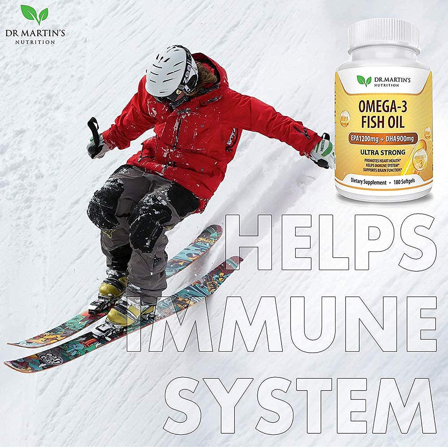 Omega-3 Fish Oil 3750mg Triple Strength - 180 Burpless Softgels | EPA 1200mg + DHA 900mg | Promotes Healthy Heart, Immune System, Eyes, Skin and Brain Function