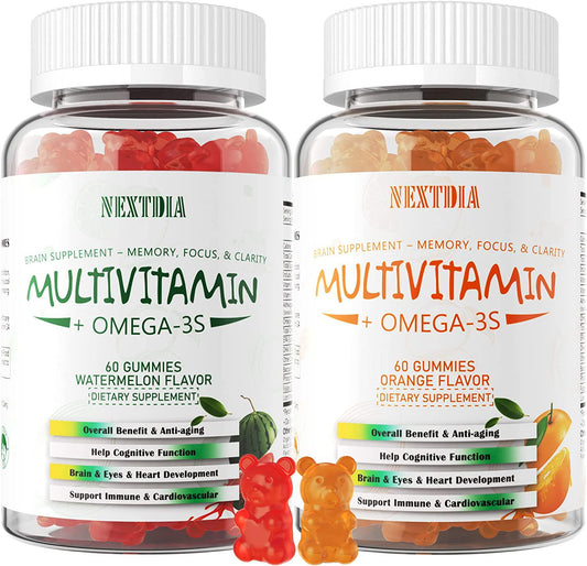 Omega 3, Phosphatidylserine, Bacopa Monnieri, Ashwagandha Gummies - Brain Booster, Immune Support - Brain Support Supplement for Focus, Memory, Concentration, 120 Gummies