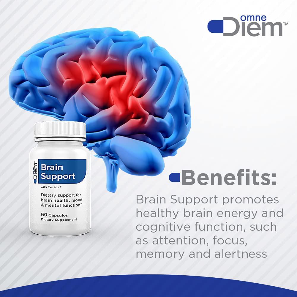 Omne Diem Brain Support with Cerenx, 60 Capsules – Dietary Supplement for Brain Health, Mood and Mental Function