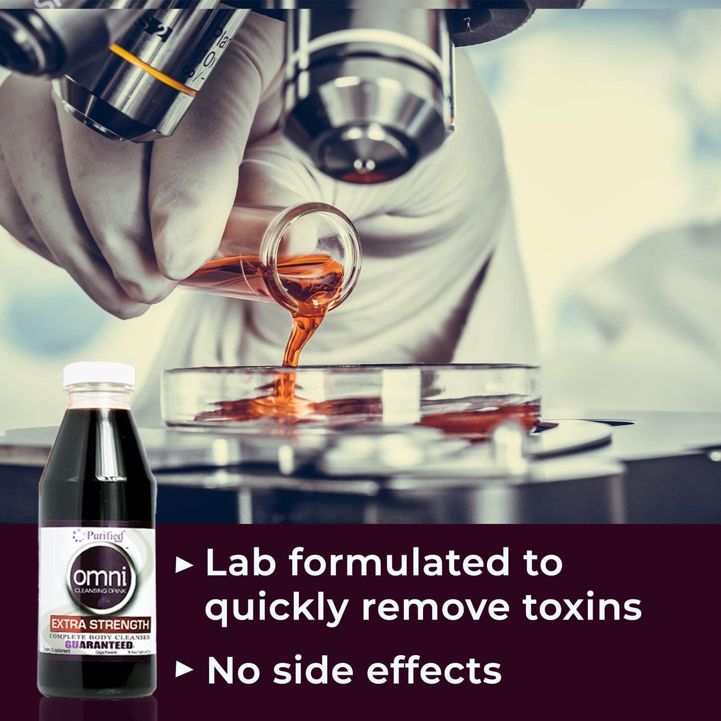 Omni Detox Cleanse Drink - Full Body Detox Juice - Grape Flavor - 100% Naturally Formulated Whole Body Detox System - Quick Body Cleanse Enriched with Vitamins and Minerals, 16 oz - Two Pack