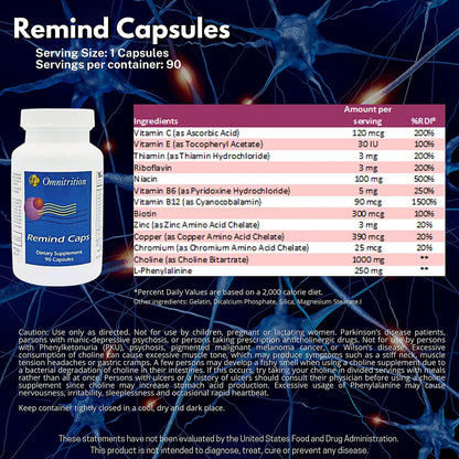 Omnitrition Remind Capsules, (90 Capsules)