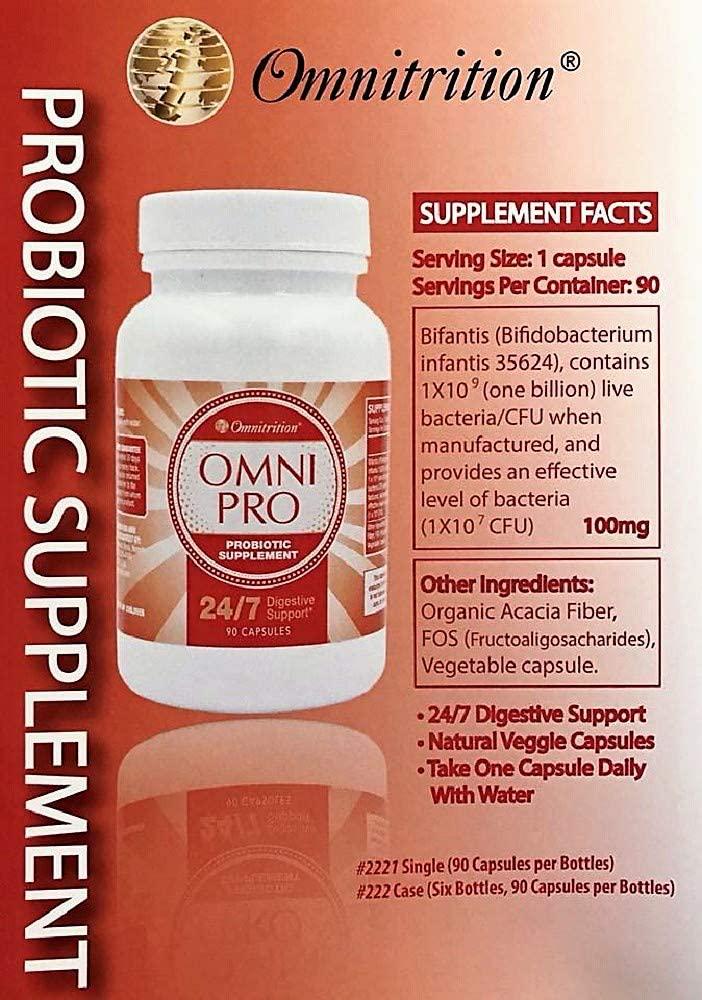 Omnitrition's Omni Pro Probiotic Supplement, 24/7 Digestive Support, 90 Capsules
