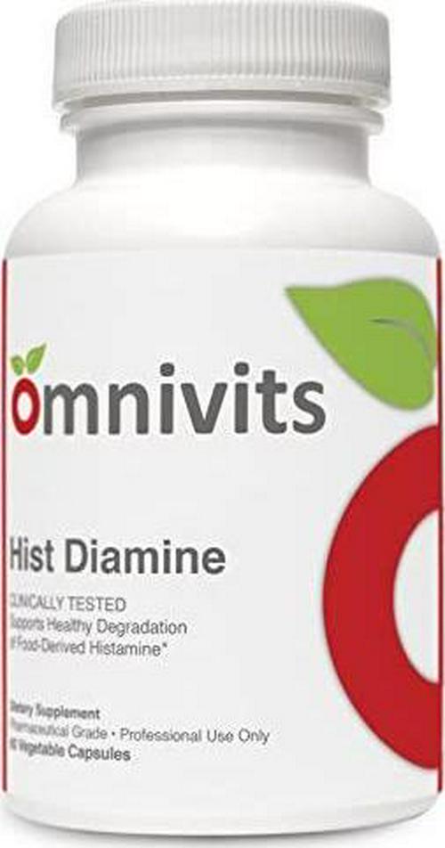 Omnivits Hist Diamine | Histamine Blocker | Diamine Oxidase Enzyme Formula with Vitamin C | 20,000 HDU of DAO | Histamine Intolerance | 60 Vegetarian Capsules