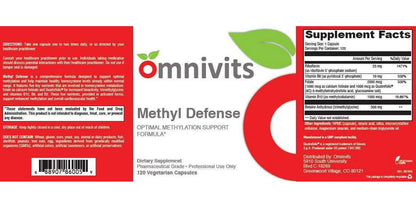 Omnivits Methyl Defense Optimal Methylation Support Formula | Methylation Protect for You with Quatrefolic, Riboflavin, Methylcobalamin in Activated Form | 120 Vegetarian Capsules