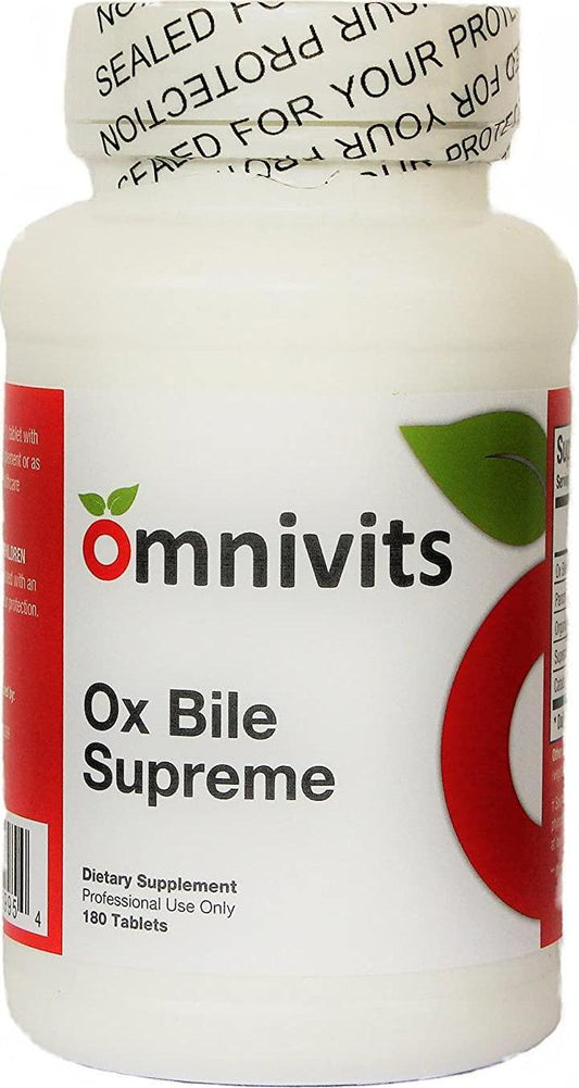 Omnivits Ox Bile Supreme | Bile Salts, Digestive Enzymes and Betaine Organic Beet Concentrate | Nutritional Support for Liver and Gallbladder Function | Aids in Fat Digestion | 180 Tablets