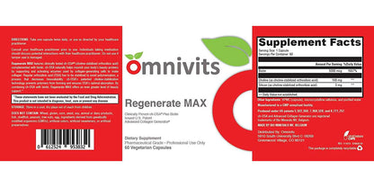 Omnivits Regenerate MAX | Advanced Collagen Generator with Choline, Biotin | Supports Beauty, Hair, Nails, Bone Flexibility, Healthy Joints | Anti-Aging |60 Vegetable Capsules