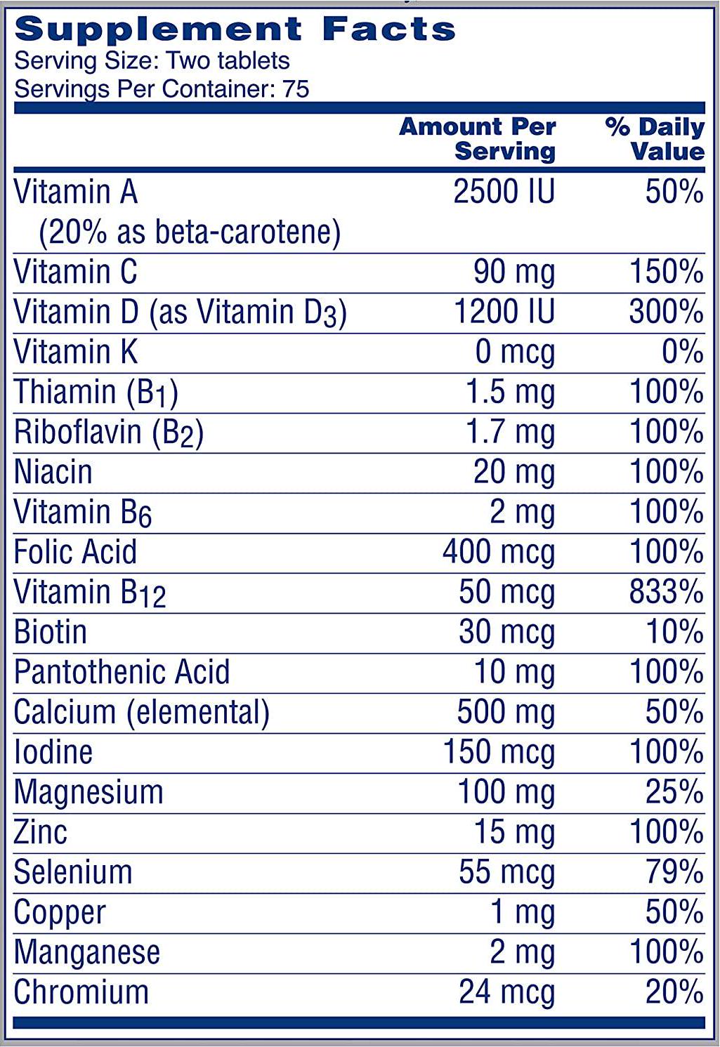 One A Day Proactive 65 Plus Multivitamins, 150 Count