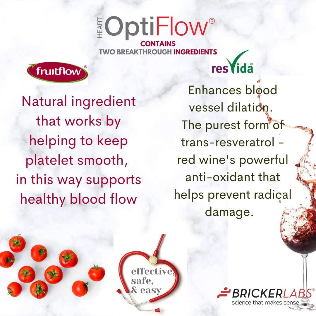 Optiflow with Fruitflow 60 Capsules - Derived from Tomatoes - Natural Ingredients Helping Optimal Cardiovascular Health - Healthy Blood Circulation by Keeping Platelets Smooth