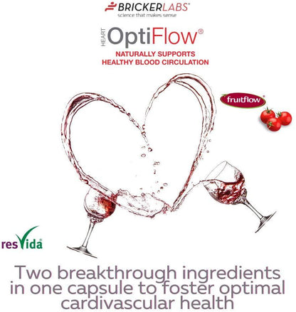 Optiflow with Fruitflow 60 Capsules - Derived from Tomatoes - Natural Ingredients Helping Optimal Cardiovascular Health - Healthy Blood Circulation by Keeping Platelets Smooth