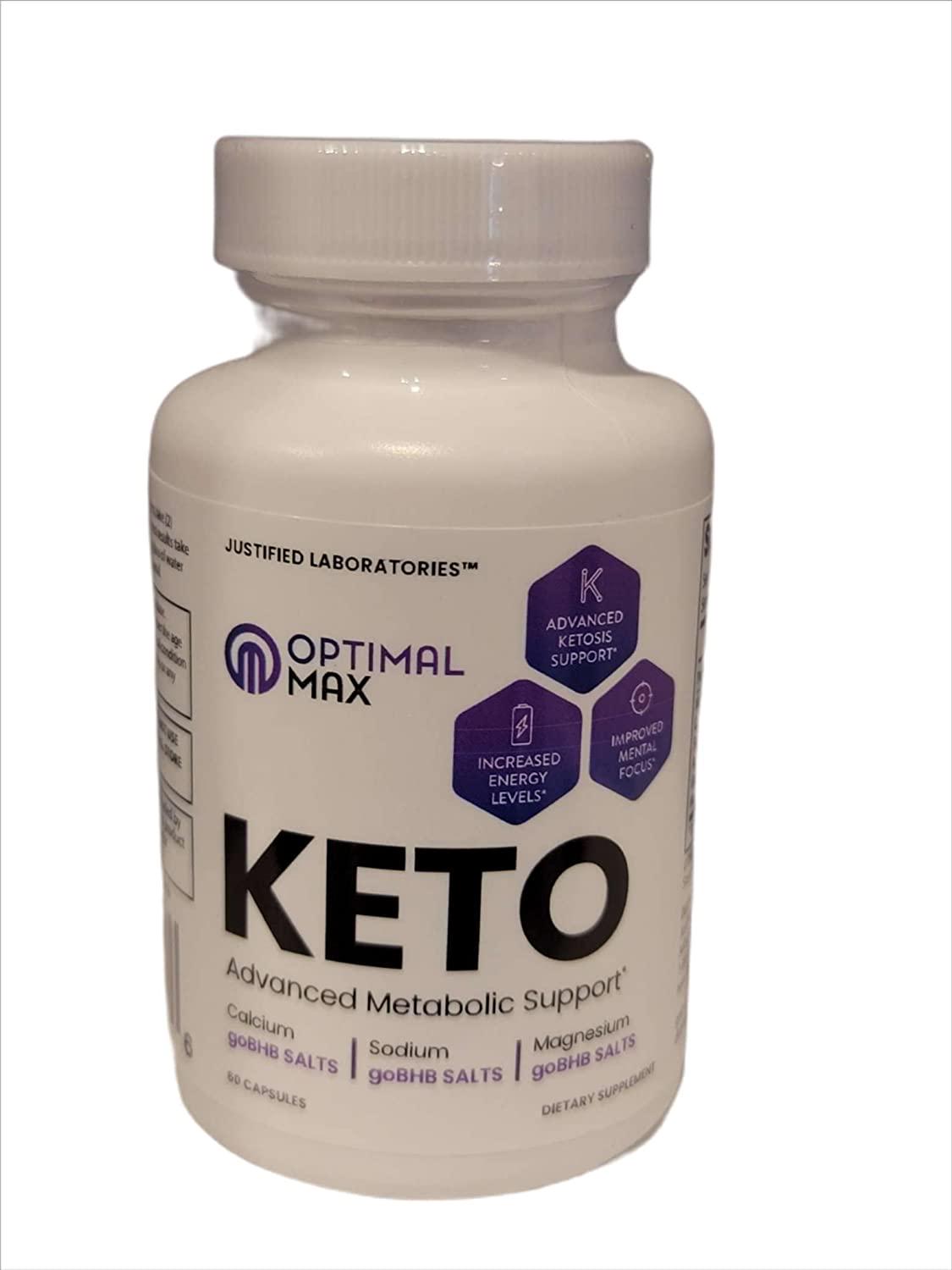 Optimal Max Keto Pills Includes Apple Cider Vinegar Patented goBHBÂ Exogenous Ketones Advanced Ketogenic Supplement Ketosis Support for Men Women 60 Capsules