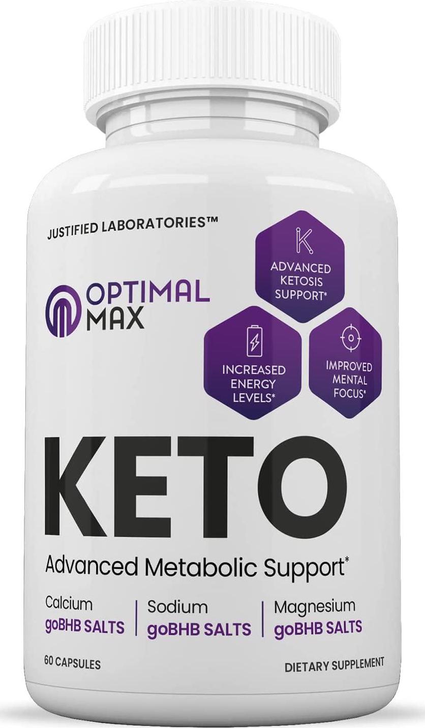 Optimal Max Keto Pills Includes Apple Cider Vinegar Patented goBHBÂ Exogenous Ketones Advanced Ketogenic Supplement Ketosis Support for Men Women 60 Capsules