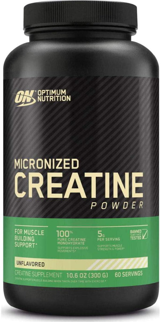 Optimum Nutrition Micronized Creatine Monohydrate Powder, Unflavored, Keto Friendly, 60 Servings (Packaging May Vary)