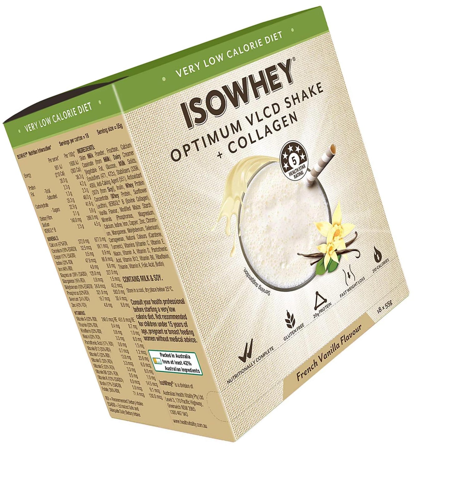 Optimum VLCD French Vanilla Shake + Collagen