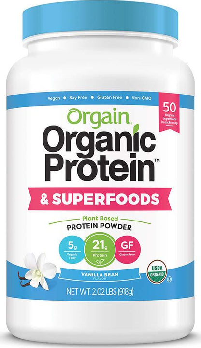 Orgain Bundle - Berry Superfoods Powder and Vanilla Protein and Superfoods Powder - Made without Gluten, Non-GMO