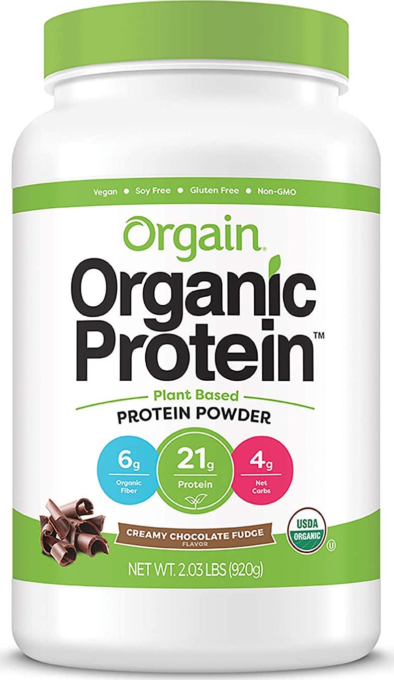 Orgain Bundle - Chocolate Protein Powder and Chocolate Chip Cookie Dough Protein Bars (12 Count) - Made without Gluten, Non-GMO