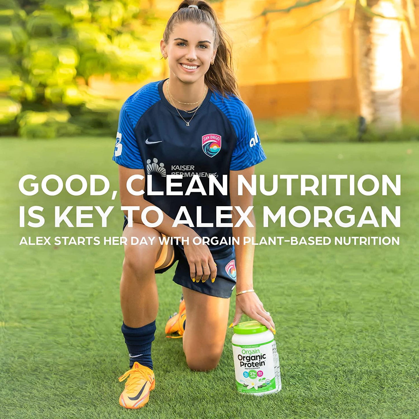 Orgain Organic Protein + Superfoods Powder, Vanilla Bean - 21g of Protein, Vegan, Plant Based, 5g of Fiber, No Dairy, Gluten, Soy or Added Sugar, Non-GMO, 2.02lb