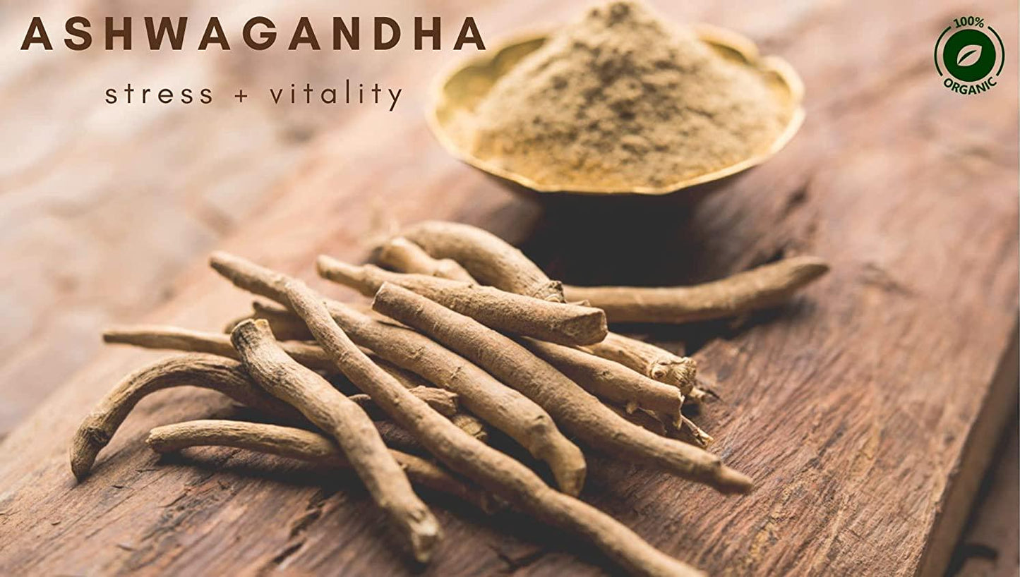 Organic Ashwagandha 900 MG - 60 Vegan Capsules - Premium Ayurvedic