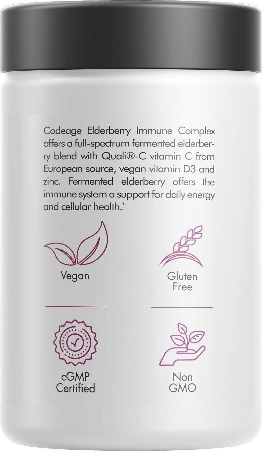 Organic Black Elderberry Supplement - Vitamin C, D, Zinc - Fermented Black Elderberries Vitamins - Elderberry Fruit Extracts Pills Concentrate – Sumbucus Berries Flavonoid - Vegan - 90 Capsules