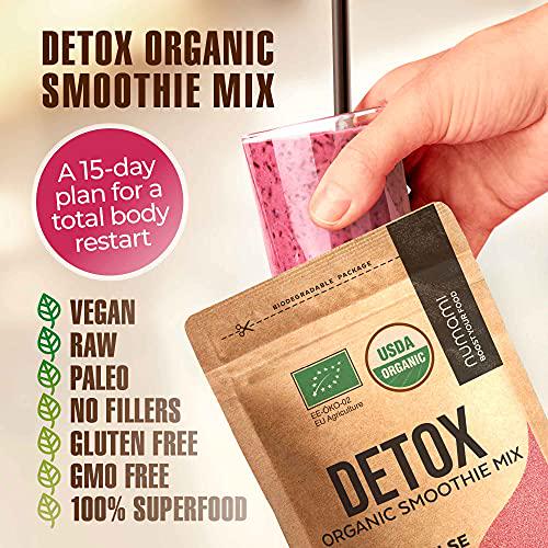 Organic Detox Smoothie Powder with Healthy Spirulina, Atlantic Dulse and Barley Grass Juice Powder, 15-day Plan for Total Body Restart, Premium Quality superfood from Europe