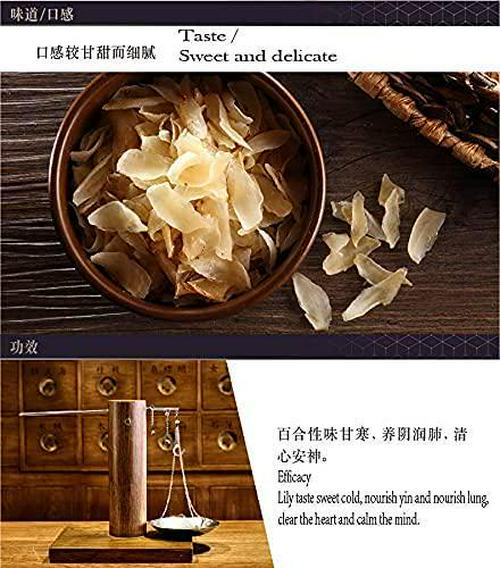Organic Dried Lily Bulbs Bai He Bulbus Lili 百合 Dried Lily Bulb 特级龙牙百合 12oz
