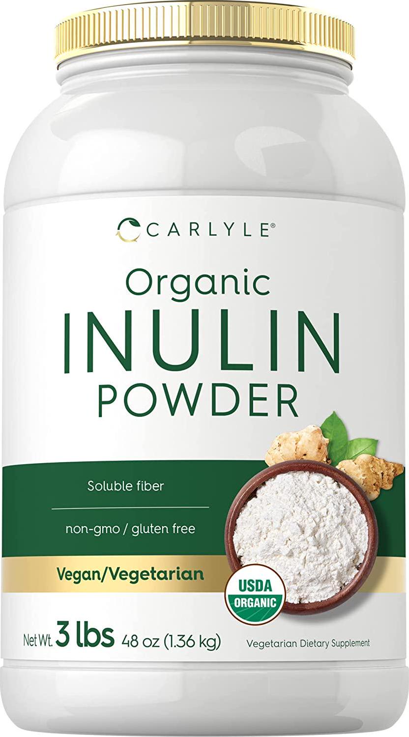 Organic Inulin Powder 48oz | Fiber Supplement | Promotes Probiotic Health | from Jerusalem Artichoke | Vegan, Vegetarian, Non-GMO, Gluten Free | by Carlyle