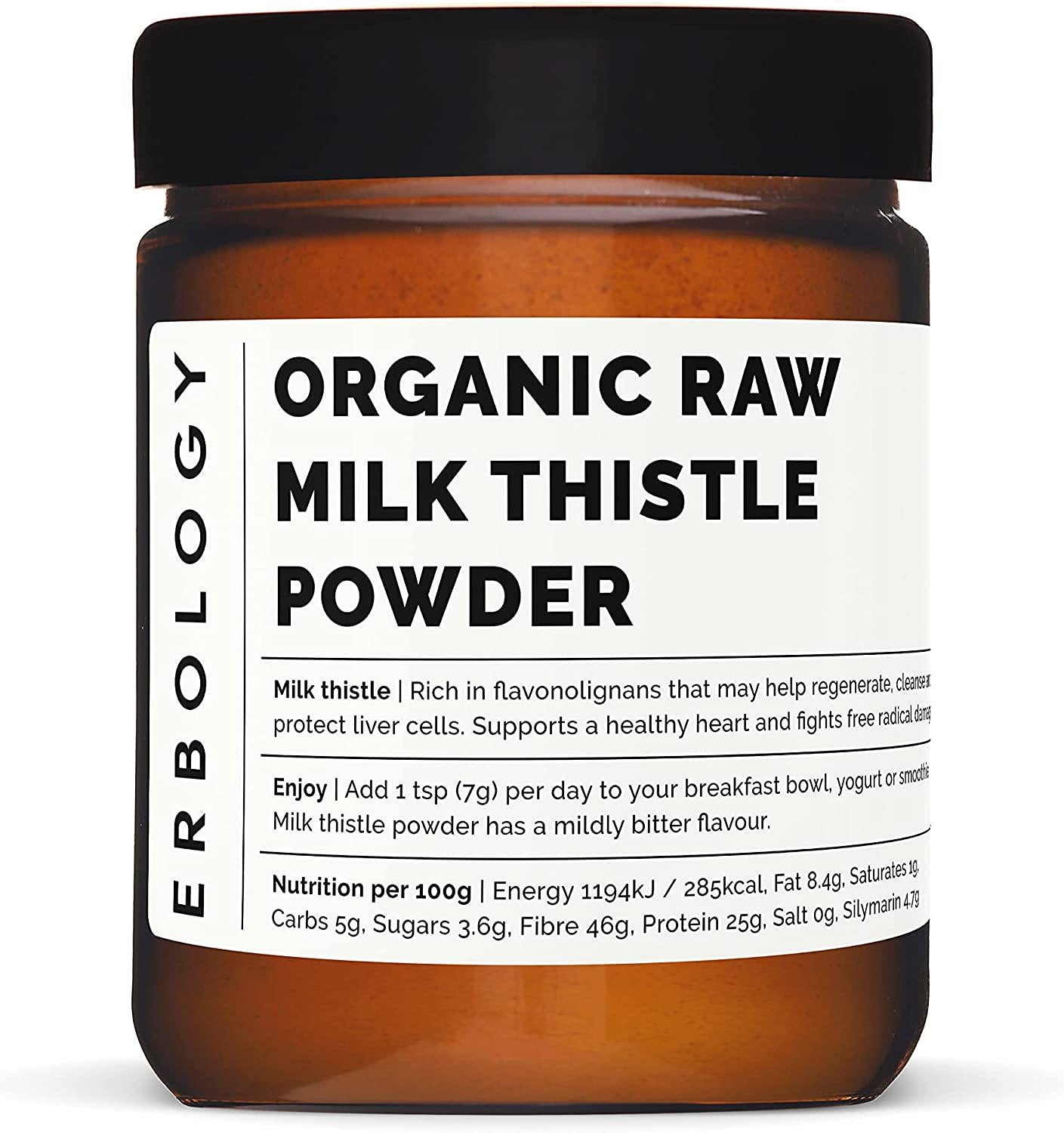 Organic Milk Thistle Powder 120g - Pure - Raw - Vegan - Non-GMO