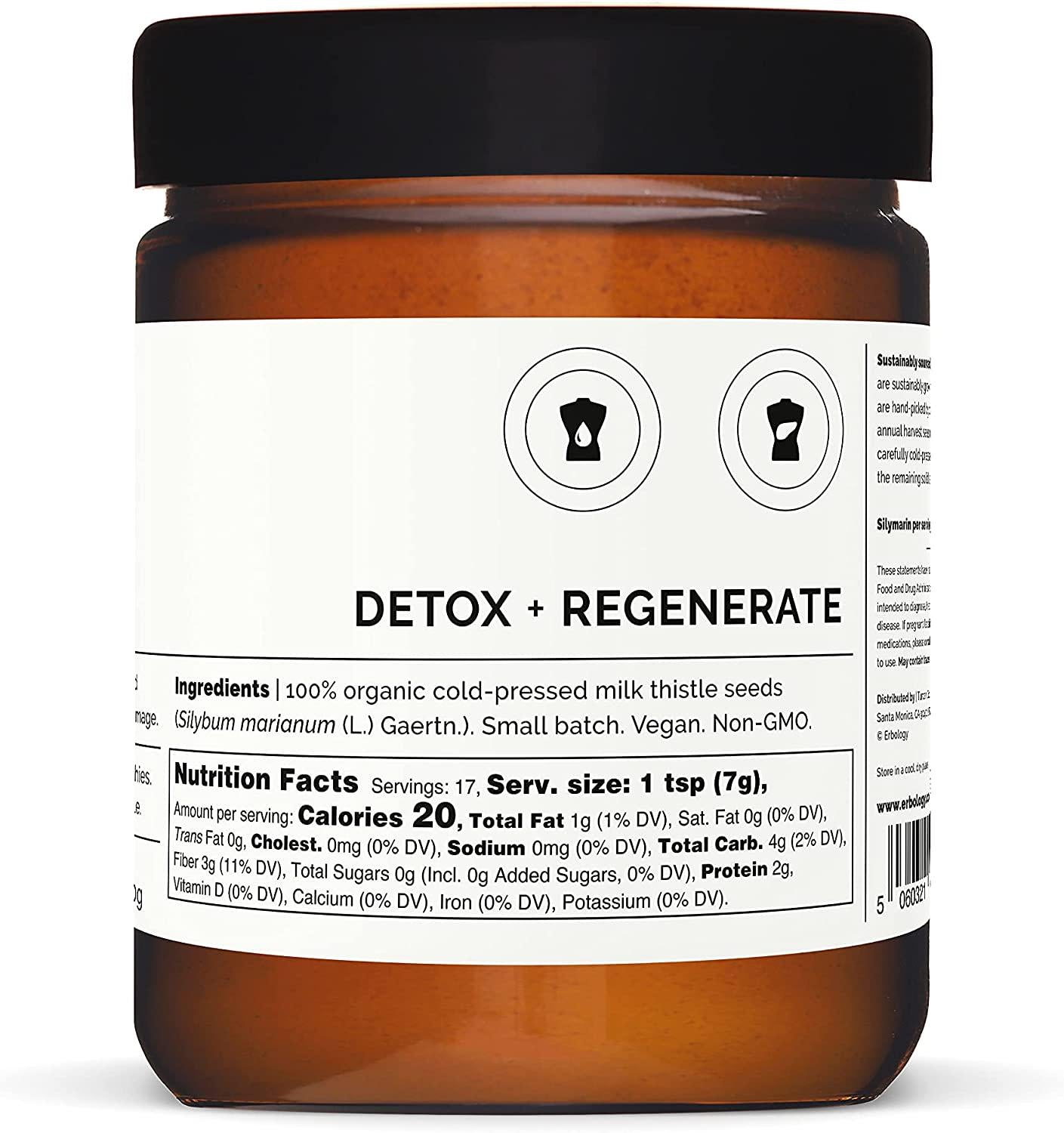 Organic Milk Thistle Powder 120g - Pure - Raw - Vegan - Non-GMO