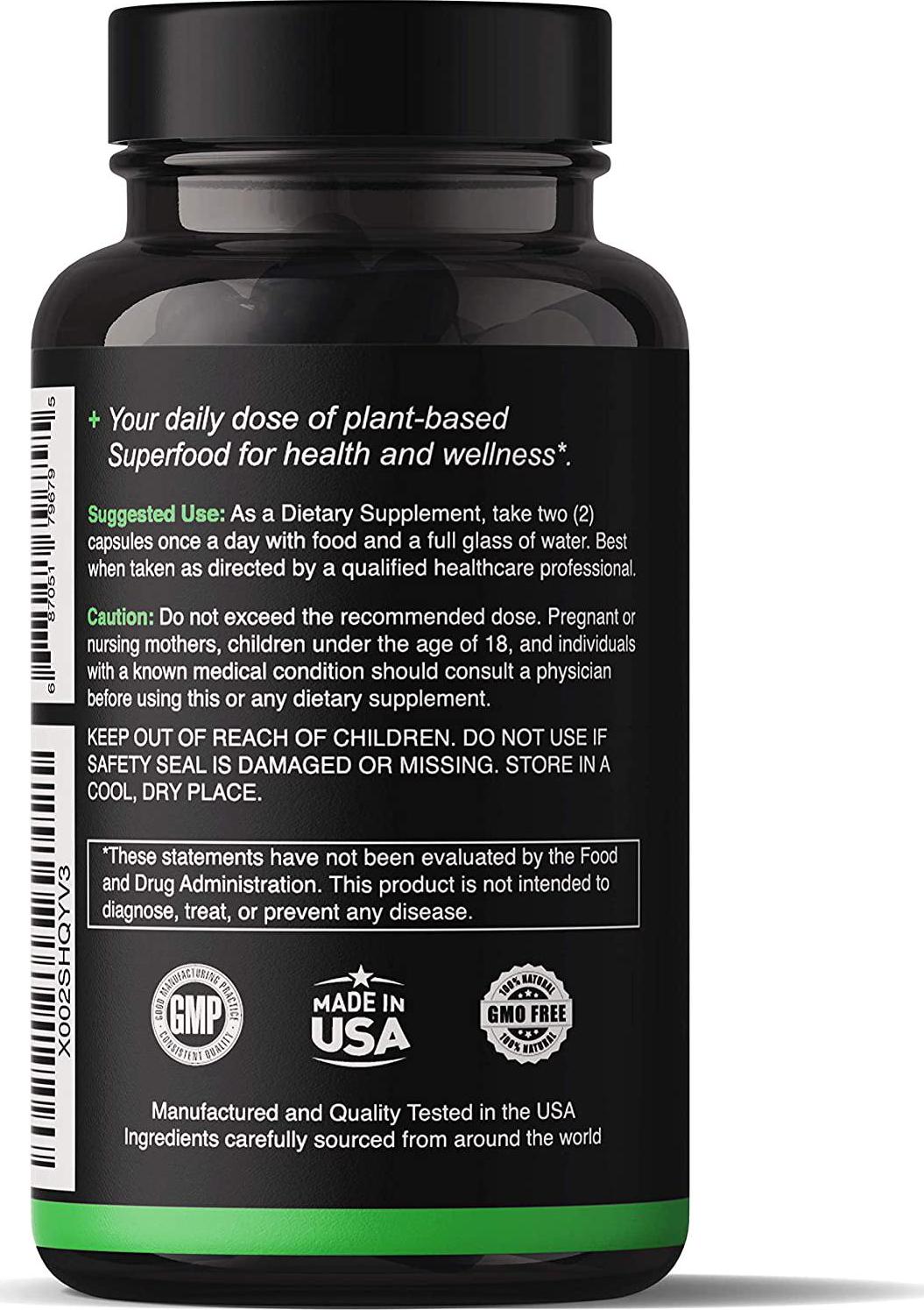 Organic Moringa Oleifera Powder Capsules 1000 mg - Moringa Leaves Green SuperFood Supplement for Men and Women - Gluten Free - Vegan Pills