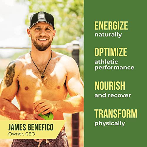 Organic Muscle Natural Superfood Pre-Workout Powder for Men and Women - Certified USDA Organic, Keto, Vegan and Non-GMO - for Energy, Focus, Performance and Endurance - Organic Passionfruit Flavor - 160g