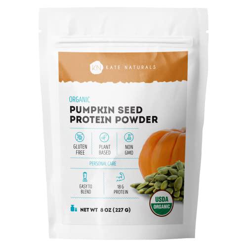 Organic Pumpkin Seed Protein Powder 8oz by Kate Naturals. Gluten-Free, Vegan Keto, and Paleo-Friendly Protein Powder.