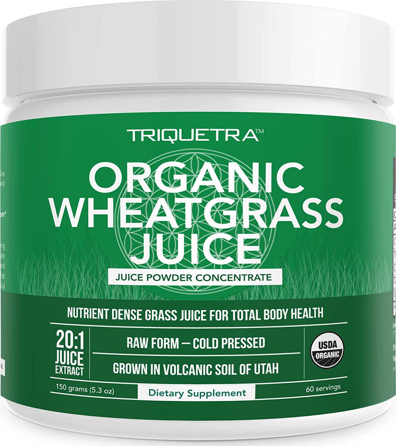 Organic Wheatgrass Juice Powder - Grown in Volcanic Soil of Utah - Raw and BioActive Form, Cold-Pressed Then CO2 Dried - Complements Barley Grass Juice Powder - 5.3 oz