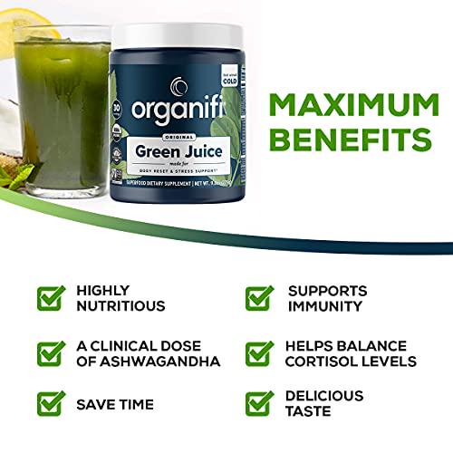 Organifi Green Juice Superfood Powder (30 Servings) and Liver Detox (30 Capsules) Weight Control, Detox Cleanse, Stress Relief, Digestive and Immunity Support - Gluten Free, Vegan, Whole Food