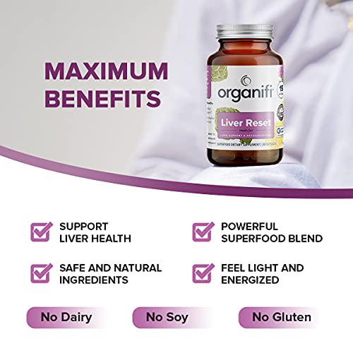 Organifi Green Juice Superfood Powder (30 Servings) and Liver Detox (30 Capsules) Weight Control, Detox Cleanse, Stress Relief, Digestive and Immunity Support - Gluten Free, Vegan, Whole Food