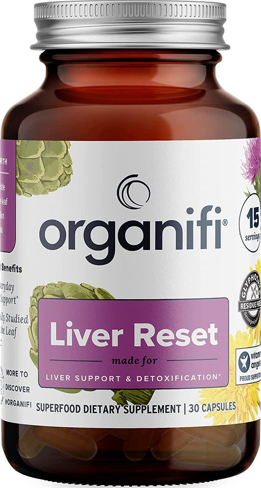 Organifi Liver Reset - Organic Liver Detox, Digestive and Immunity Support - 30 Capsules - Optimal Levels Balance - Helps with Proper Bile Production and Cellular Energy Production