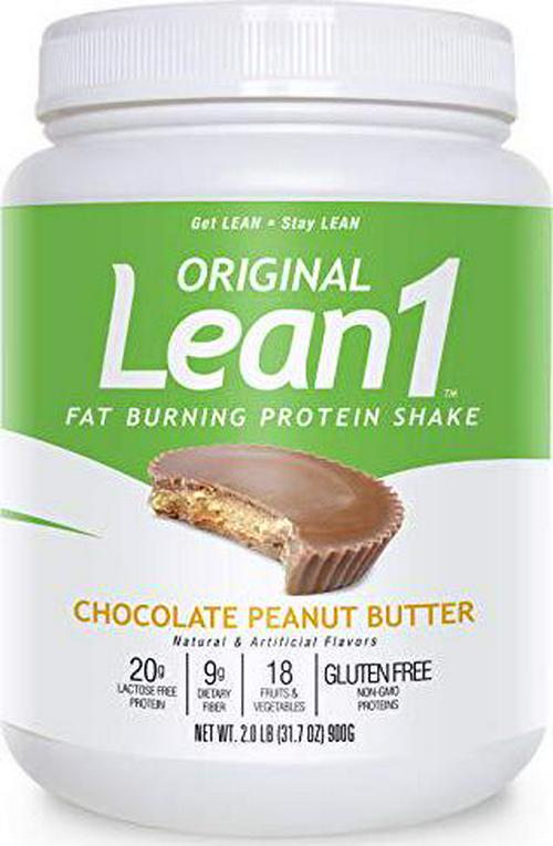 Original Lean1, Fat Burning Meal Replacement Shake, Chocolate Peanut Butter Flavor, 2.0 lbs.